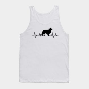 Cute shetland sheepdog Heartbeat dog Heartbeat Silhouette Tank Top